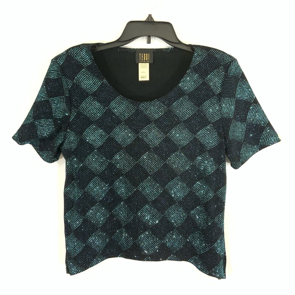 Vintage sparkly crop style top by Teddi Eve. Sz 8